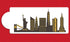 New York City Detailed Skyline Cake Stencil Side C1000 by Designer Stencils...