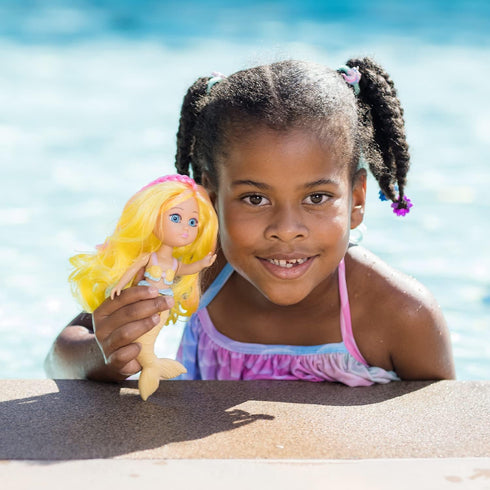 ADORA Water Wonder Mermaid Dolls with Color-Changing Tail in Cold Water, 7" Toy Baby Doll with Movable Waist, Birthday Gift for Ages 1+ - Sandy...