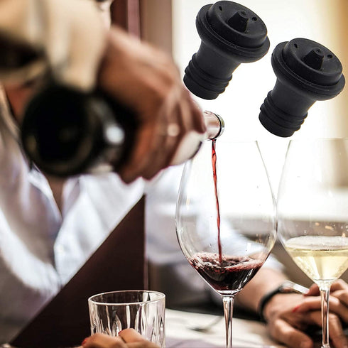 Wine Saver Vacuum Stoppers - Set of 6 Rubber Stoppers for Wine Preservation...