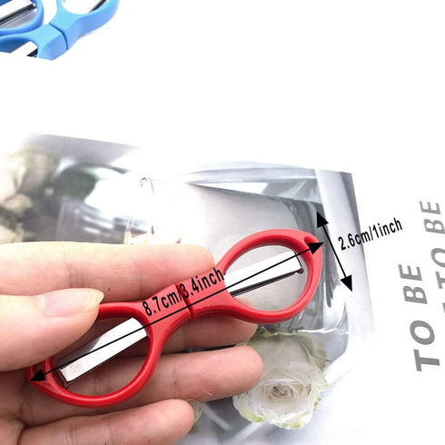 8 Pieces Folding Scissors Anti-Rust Stainless Steel Safety Mini Scissor Travel Folding Scissors...