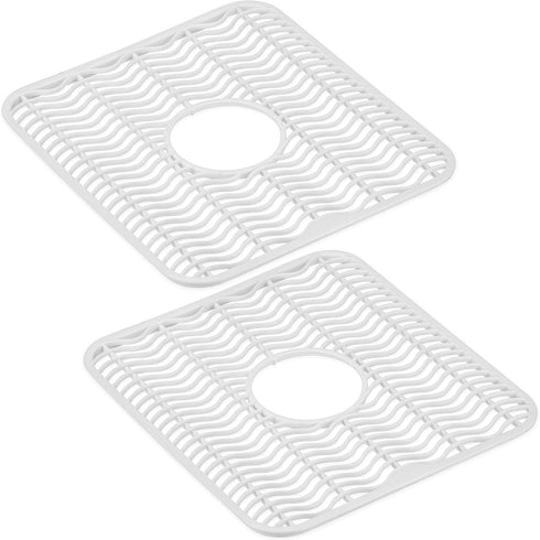 DecorRack 2 Sink Protectors for Kitchen Sink, Plastic 12" x 11" Dish Rack, Protect Sink from Stains, Damage, Scratches, Dishwasher Safe Grid Mat f...