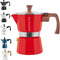 GROSCHE Milano Stovetop Espresso Maker Moka Pot 3 espresso Cup - 5oz, Red - Cuban Coffee Maker Stove top coffee maker Moka Italian espresso greca ...