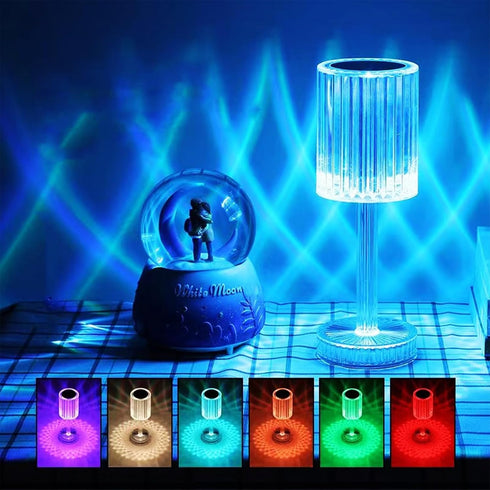 Crystal Diamond Table Lamp, Touch Control Crystal Lamp with 16 Colors,RGB Night Light with USB & Remote Control, LED Rechargeable Lamp for Bedroom...