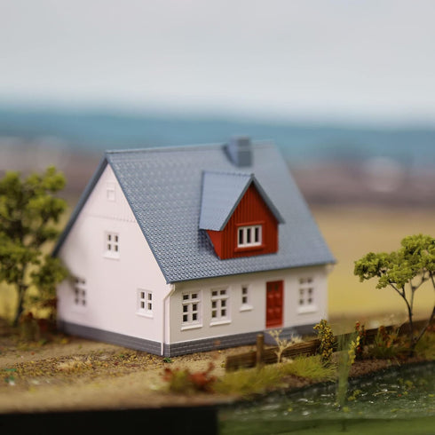 One Set N Scale 1:160 Model Village House Assembled Model Architectural Building Layout JZN02B...