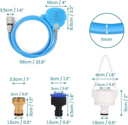 Dog Bath Hose Sprayer and Scrubber Attachment - Indoor/Outdoor Pet Bathing, Grooming and Washing - Pet Shower Brush with Garden Nozzle...