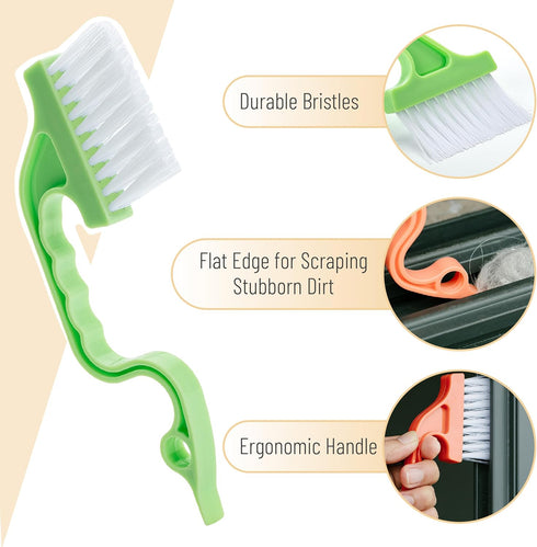 Slick- Window Track Cleaning Brush, 2 Pack, Window Cleaning Brush Tool, Window Groove Cleaning Brush, Window Track Cleaner, Gap Cleaning Brush, Wi...