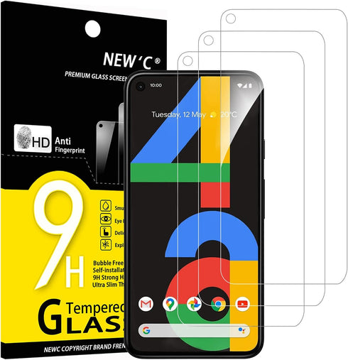 NEW'C [3 Pack Designed for Google pixel 4a 4G Screen Protector Tempered Glass, Case Friendly Anti Scratch Bubble Free Ultra Resistant......