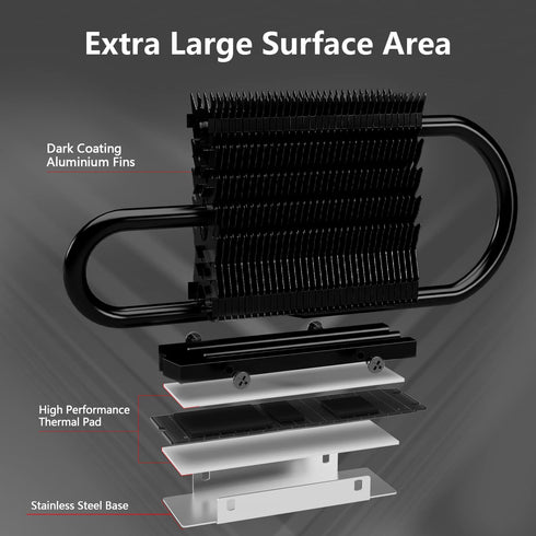 Thermalright HR-09 2280 PRO Black 2280 SSD heatsink, Double-Sided Heat Sink, with Thermal Silicone Pad for 2280 SSD PC and Computer,Desktop High P...