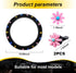Cute Flower Floral Steering Wheel Cover, Embroidery Cute Flower Car Accessories Set with 2 Air Vent Clip Flowers, Universal Auto Interior Decor fo...