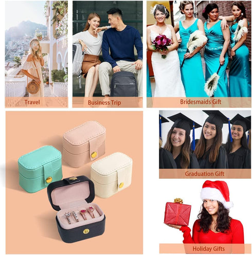 Travel Jewelry Ring Case,Small Jewelry Ring Box,Ring Holder,Mini Travel Jewelry Case Portable Ring Storage Case, for Women Girls, for Travel,Busin...