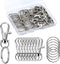 50PCS Premium Swivel Snap Hooks with Key Rings, Metal Swivel Lobster Claw Clasps, 25PCS Small Lobster Claw Clasp Swivel Hook and 25PCS Key Rings f...