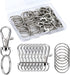 50PCS Premium Swivel Snap Hooks with Key Rings, Metal Swivel Lobster Claw Clasps, 25PCS Small Lobster Claw Clasp Swivel Hook and 25PCS Key Rings f...