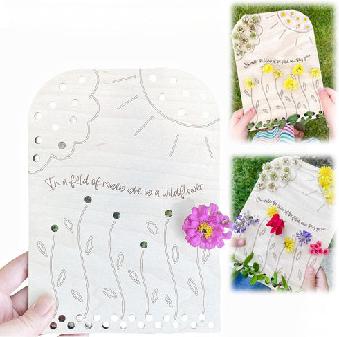Flower Leaf Collector Boards DIY Flower Wood Boards Wooden Collection Board Decor Creative Crafting Supplies for Outdoor Nature Exploration & Arti...