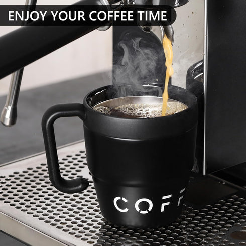 Bincoo 480ML Stainless Steel Coffee Mug with Straw-Pour Over Coffee Maker Set with Collapsible Coffee Dripper Thermal Coffee Mug for Home Office (...