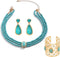 FUNOJOY Pearl Collar Statement Necklace for Women Chunky Pearl Costume Jewelry Sets for Women Including Pearl Earrings Pearl Bracelets Simulated P...