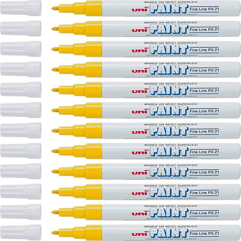 Uni-Paint 63705 PX-21 Oil-Based Paint Marker, Fine Point, Yellow 12-Count...