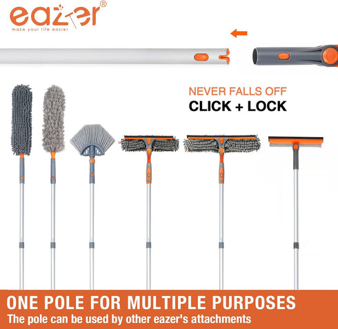 eazer 46'' Professional Window Cleaner Tool, 2-in-1 Rotatable Squeegee for Window Cleaning Kit, Window Washing Equipment Kit with Threaded Extensi...