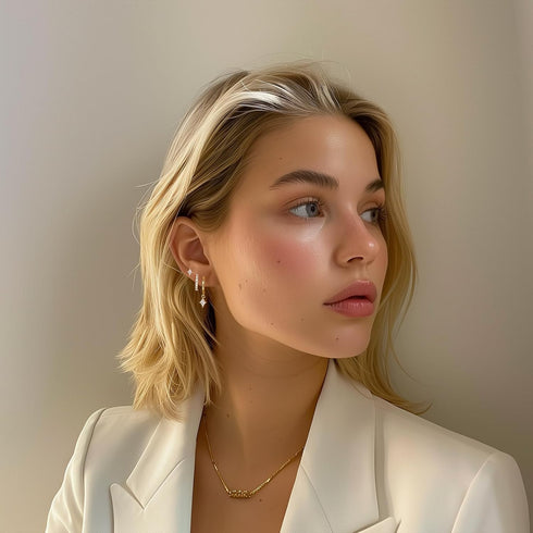 GEORGE · SMITH Gold Hoop Earrings Set for Women, 14K Gold Plated Hypoallergenic Cartilage Earring Stacks, Dainty Multiple Piercing Huggie Earrings...