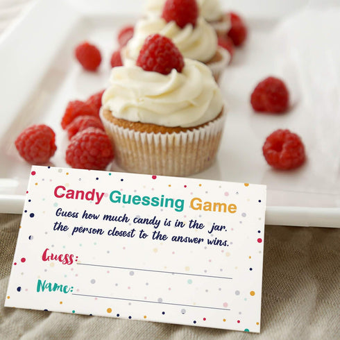 Candy Guessing Game Cards, Games Activities and Decorations, 50-Pack....