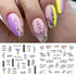 12 Sheets Flower Water Transfer Nail Decals Black English Letter Leaves Stickers for Nail Flower Tulip Nail Decals Water Transfer Nail Art Supplie...