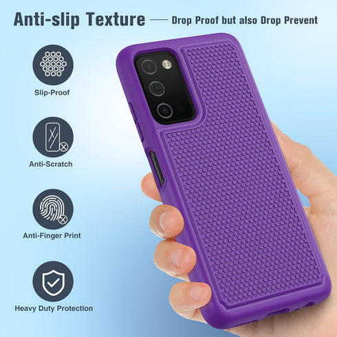 BNIUT for Samsung Galaxy A03s Case Shockproof: Dual Layer Protective Heavy Duty Cell Phone Cover Rugged with Non Slip Textured Back - Military Pro...