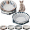 4Pack Ceramic Cat Dishes with Nonslip Mats, 5.5 Inch Shallow Cat Food Bowls, Whisker Fatigue Cat Bowl, Cat Dishes for Food&Kitten Bowls, Microwave...