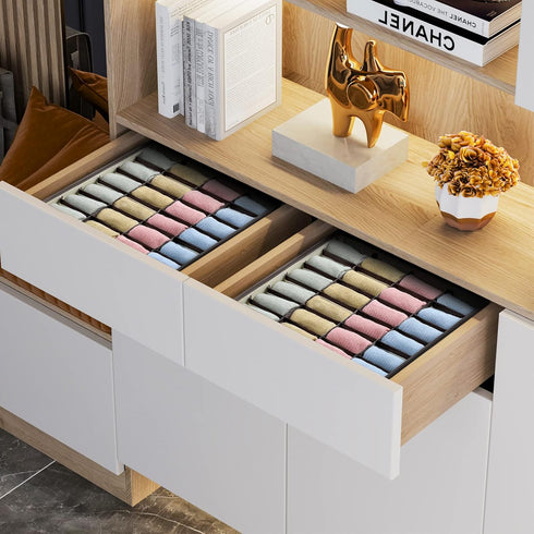 Joyoldelf Drawer Organizer Divider 2 Packs Organizer, 24 Cell Collapsible Closet Cabinet Organizer Underwear Storage Boxes for Storing Socks, Bra,...