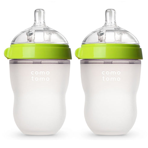 Comotomo Baby Bottle Double Pack, Green, 8oz...
