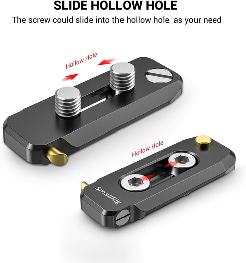 SMALLRIG Universal Low-Profile Quick Release NATO Rail Safety Rail 50mm/2inches Long with 1/4'' Screws for NATO Handle Camera Cage EVF Mount – BUN...