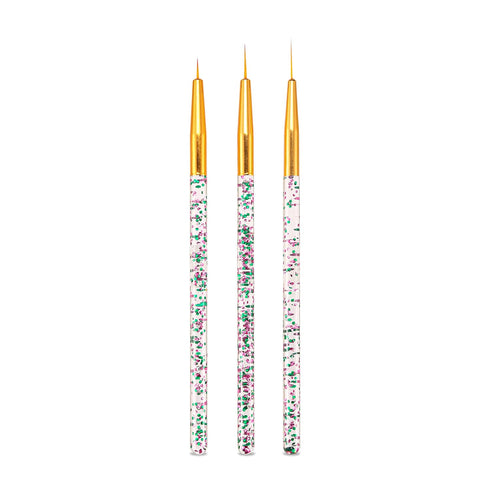 LWBTOSEE 5PCS Nail Ombre Brush Nail Art Painting Pen Brush UV Gel Polish Gradient Color Rhinestone Crystal Acrylic Liner Brush Painting Pen Gel Po...