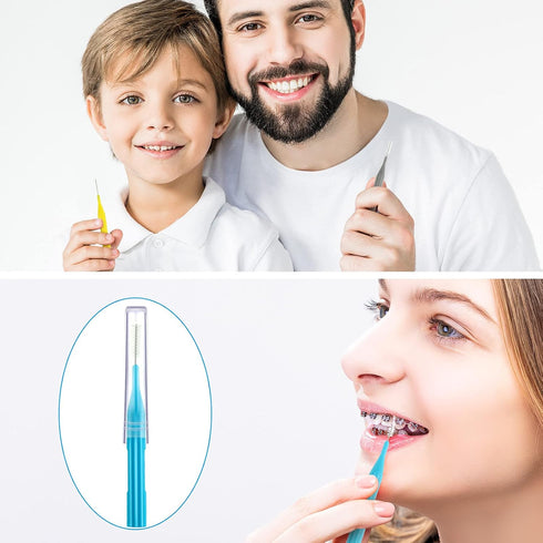 50 Pieces Braces Brush for Cleaner Interdental Brush Toothpick Dental Flossing Head Oral Hygiene Flosser Tooth Cleaning Tool...