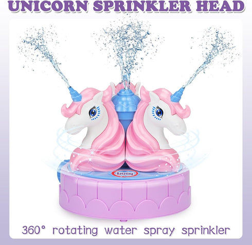 Sprinkler for Kids Outdoor Water Toys: Backyard Spinning Unicorn Toddler Sprinkler Toy - Summer Outside Toys Attaches to Garden Hose Splashing Fun...