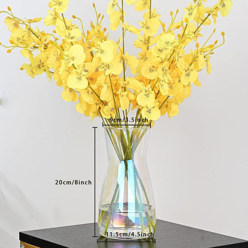 8 inch Iridescent Glass Flower Vases for Centerpiece Table Home Indoor Desk Decor,Ins Modern Boho Style Vase for Wedding Housewarming Gift...