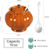 Ceramic Covered Salt Bowl Sugar Container Spice Box Seasoning Jar with Lid and Spoon for Home and Kitchen Coffee Bar, 9 OZ, Orange...
