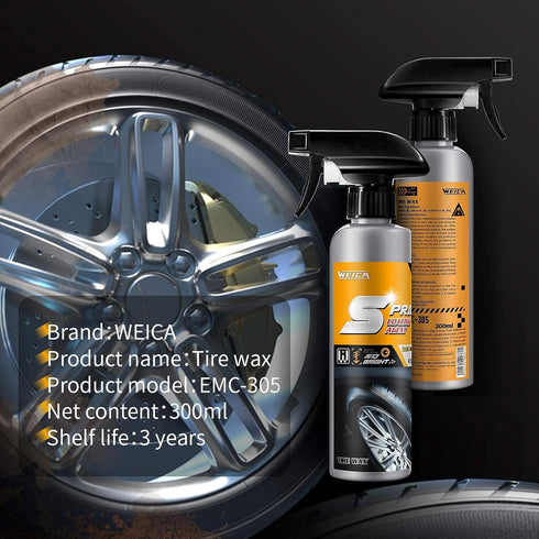 Tire Shine Spray Kit - Car Tire Coating Wax Protectant Prevent Fading - Restore & Renew Faded Tires - Non Greasy Finish No Sling Easy to Use - Ret...