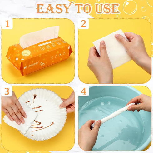 100 Pcs 8 x 8 Inch Travel Size Cleaning Supplies Disposable Sheets for Travel Travel Cleaning Supplies Travel Dish Soap for Road Trips Camping...