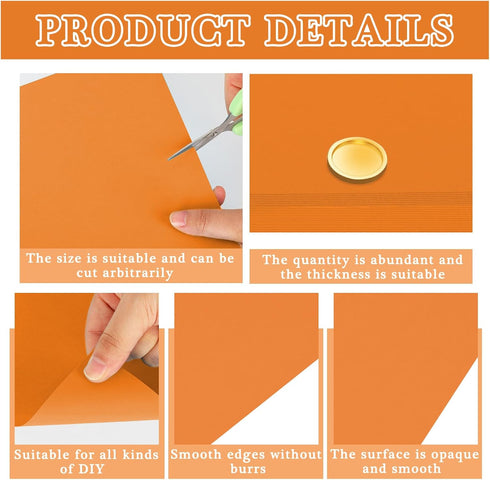 Whaline 25 Sheet 12 x 12 Inch Pumpkin Orange Card Stock Paper Fall Thanksgiving Thick Scrapbook Paper for Autumn DIY Crafts Card Making School Off...