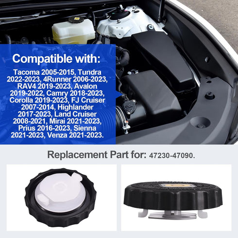 Brake Master Cylinder Fluid Bottle reservoir Cap Fits for Toyota Tacoma Tundra 4Runne RAV4 Camry Corolla Avalon FJ Cruiser Highlander Land Cruiser...