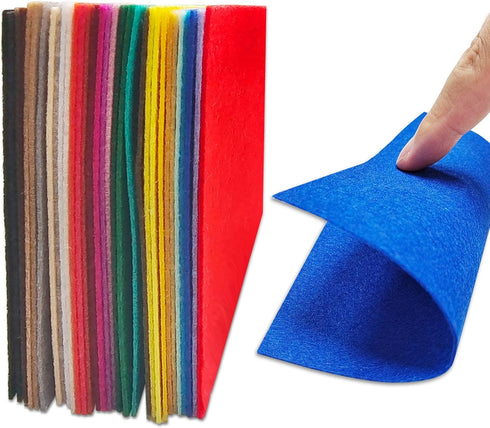 Jtnohx Felt Sheets, 32 Pcs Felt Fabric, 5"×5" Color Felt for Crafts, Stiff Craft Felt Square for for Sewing and Festivals Party...