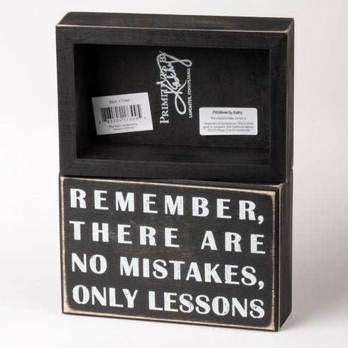 Primitives by Kathy 17399 Classic Box Sign, 6 x 4-Inches, No Mistakes...