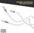Scosche Ci44WG-SP Strikeline MFI Certified Lightning Charge & Sync Cable for All Lightning Devices 4-ft. White/Gray...