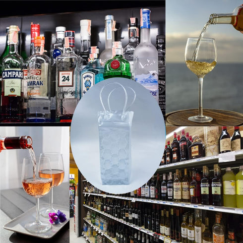 Ice Wine Bag, Wine Chiller, Wine Cooler Refrigerator, Wine Fridge, Wine Bottle Chiller Cooler for Red White Champagne or Sparkling. Gel Cooling Ho...