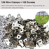 100 Pcs Fence Wire Clamps with 100 Pcs Screws, Stainless Steel Wire Clips Mount Welded Wire to Vinyl, Wood or Metal Fence (for 12-16 Gauge Wire Fe...