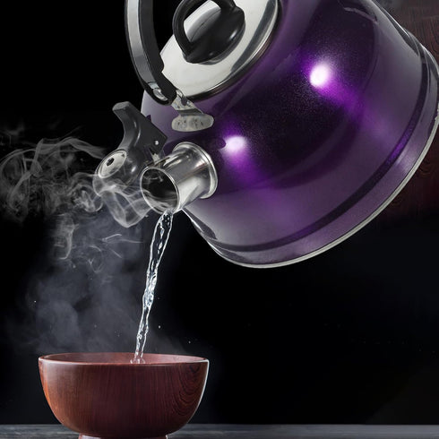 ABOOFAN Stovetop Whistling Tea Kettle 3L Stainless Steel Hot Water Fast Boiling Teapot with Ergonomic Handle Coffee Kettle Hot Water Boiler for Ho...