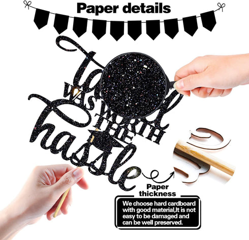 The Tassel was Worth The Hassle Cake Topper, Congrats Grad 2025 Graduation Party Decorations Supplies - High School/College/Master Graduate Photo ...