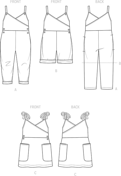 Simplicity Toddler's and Children's Jumpsuit, Jumper and Romper Sewing Pattern Kit, Code S9558, Sizes 4-5-6-7-8, Multicolor...