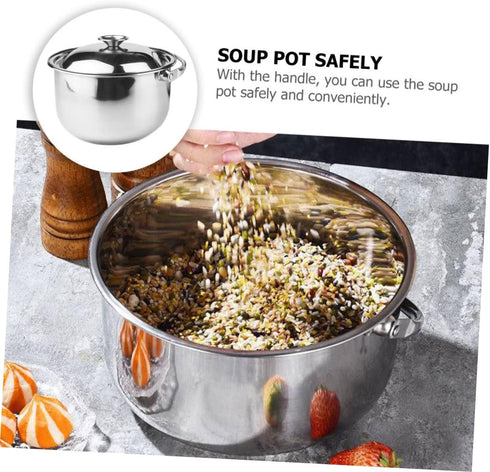 Stainless Steel Cooking Pot Stainless Steel Mixing Bowls Steamer Pot Stainless Steel Cookware Mixing Pot Handle Soup Pot Handheld Mixing Bowl Pot ...
