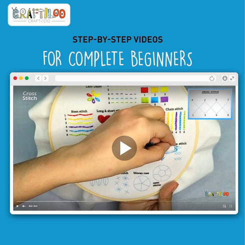 CRAFTILOO Embroidery Kit for Beginners Cross Stitch Kits for Beginners Needlepoint kits for Adults Embroidery kits for Adults Cross Stitch kit Beg...