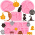 Halloween Candy Molds, Pumpkin Skull Ghost Silicone Molds, Witch Hat Cat Eyeballs Teeth Cake Decorating Chocolate Molds for Baking Fondant Cupcake...