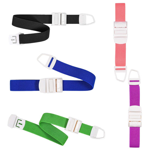 5 Pack Tourniquets for Blood Drawing, Adjustable Tourniquets Medical Emergency First Aid Quick Release Outdoor Elastic Strap Buckle Band & Phlebot...